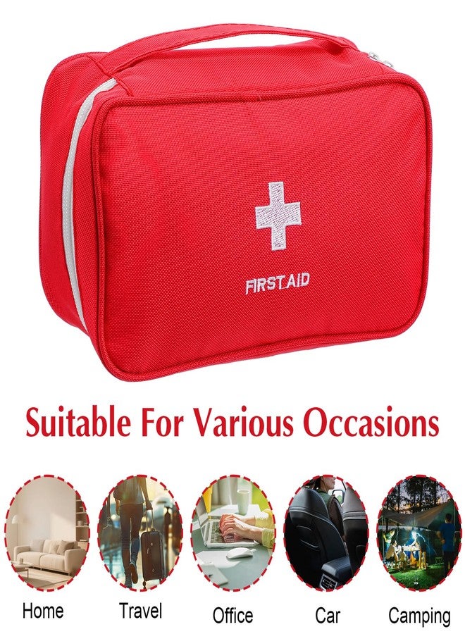 AojSup 8 Pack Empty First Aid Bag, Emergency Bag Empty, First Aid Case, Portable Medical Storage Pouch for Camping Hiking Travel Home Office (Red) - Image 5